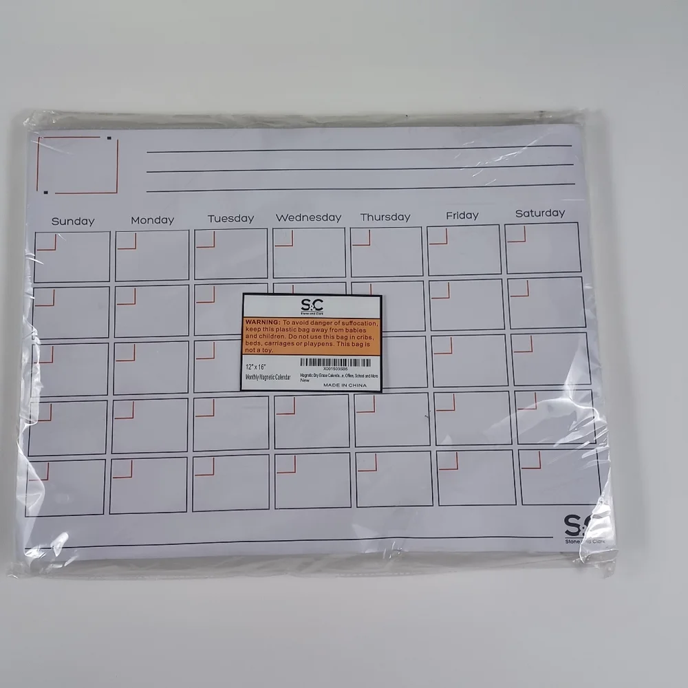 Magnetic Monthly Fridge Calendar NEW Dry Erase Board 12